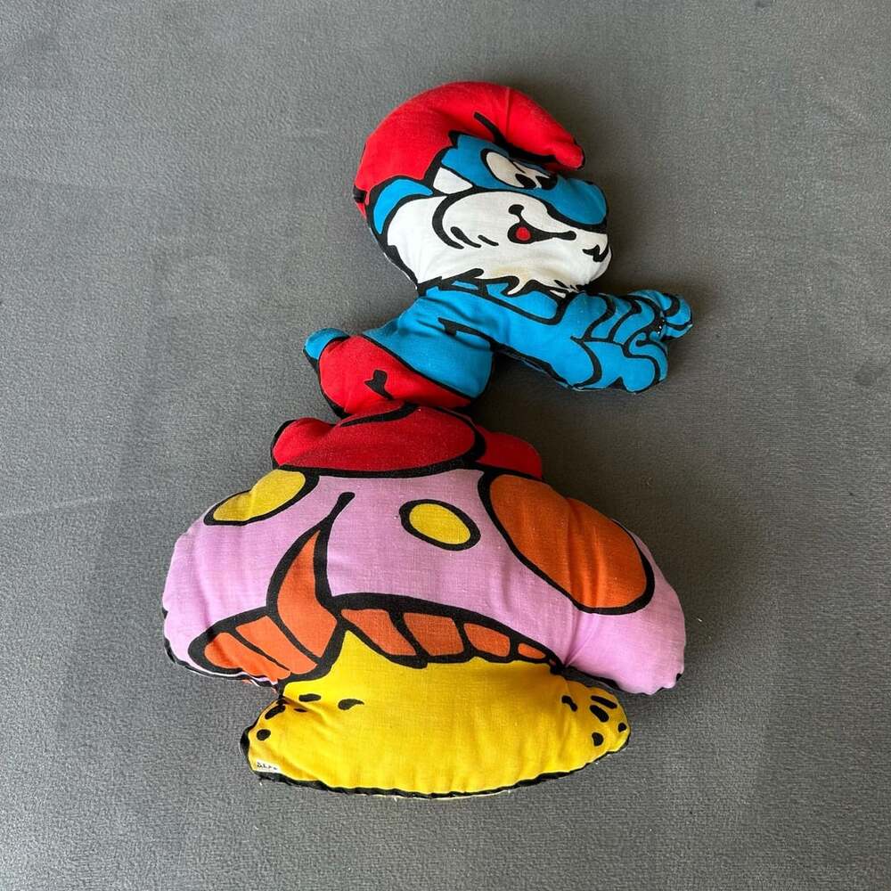 Peyo Papa Smurf 18-Inch Mushroom Plush Pillow Vintage